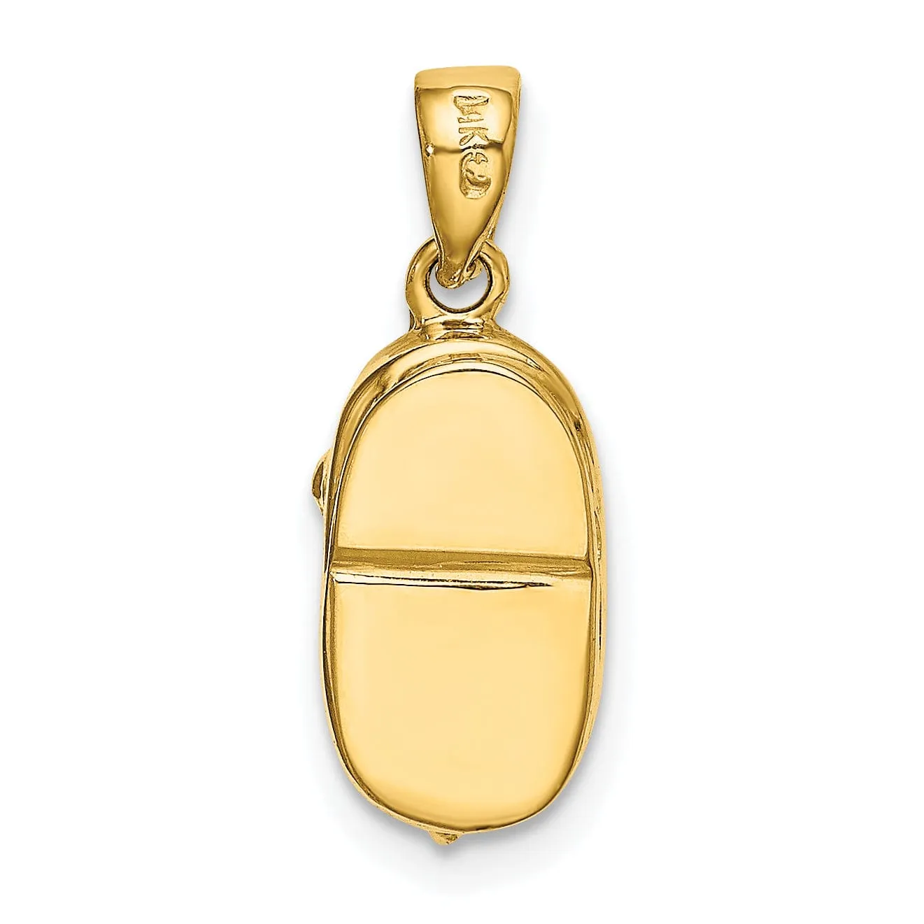14k Yellow Gold White Stone 3D Baby Shoe Charm