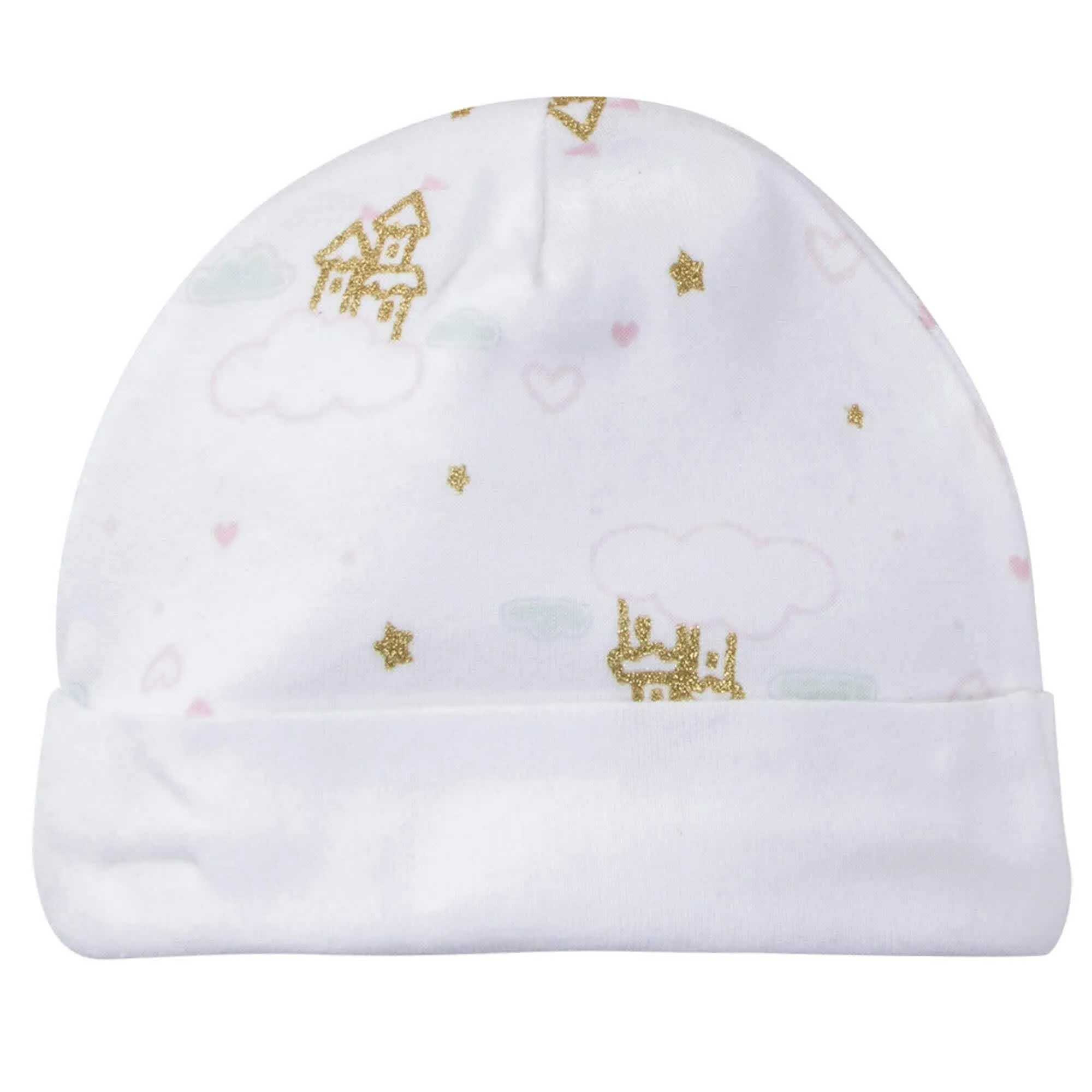 5-Pack Baby Girls Castle Caps