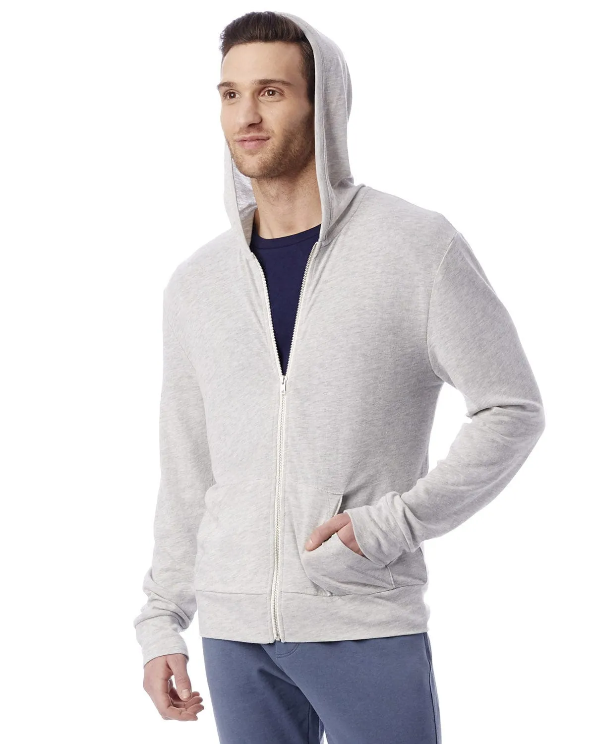 Alternative Unisex Eco-Jersey Zip Hoodie | Eco Light Grey