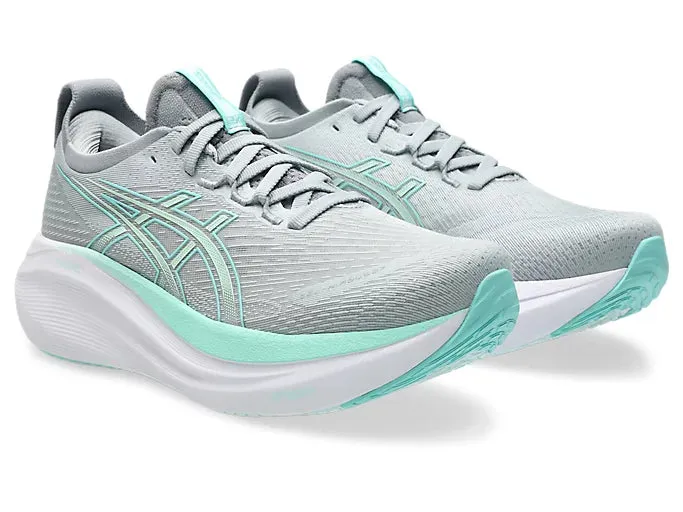 Asics Womens Gel Nimbus 27 Wide - Piedmont Grey/Illuminate Mint (1012B752-020)