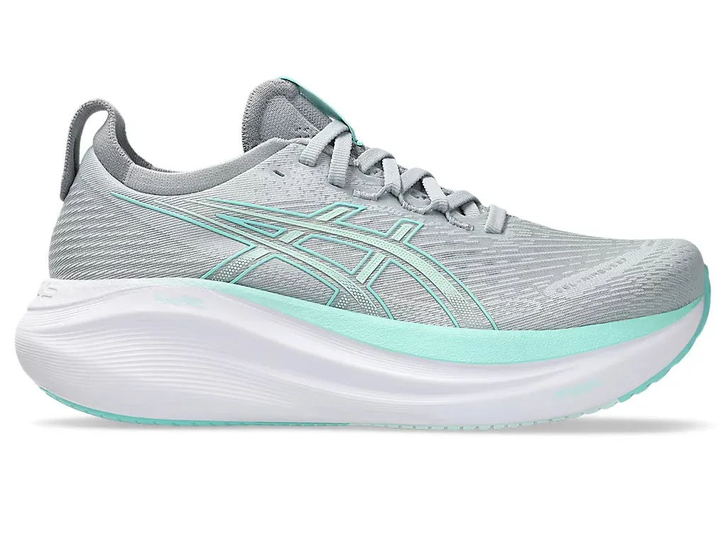 Asics Womens Gel Nimbus 27 Wide - Piedmont Grey/Illuminate Mint (1012B752-020)