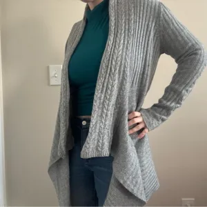 Autumn Cashmere Cable Knit Rib Drape Cardigan Knit