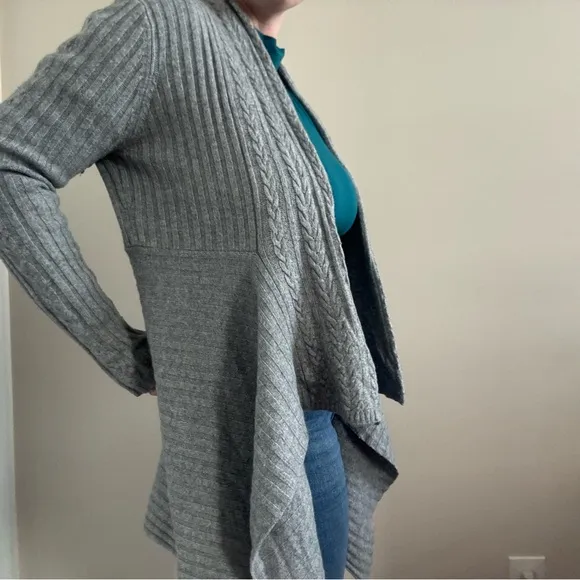 Autumn Cashmere Cable Knit Rib Drape Cardigan Knit