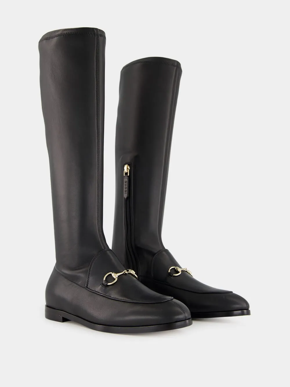 Black Jordaan Stretch Leather Boot