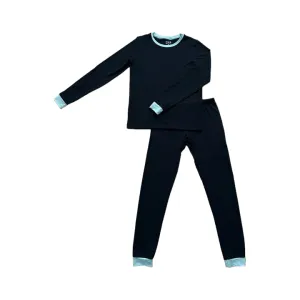 Black   Mint Trim Kids Bamboo PJs