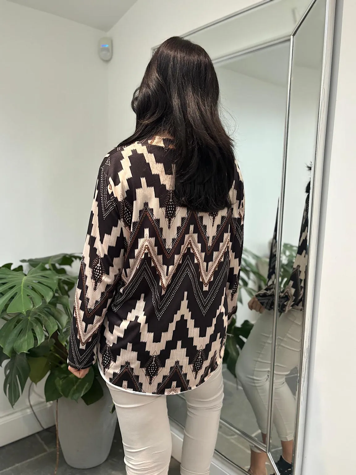 Black Super Soft Zig Zag Blouse Moira