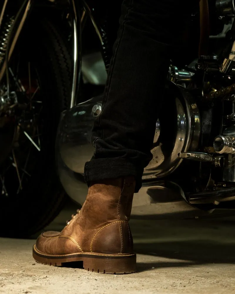 boots moc-toe tobacco brown