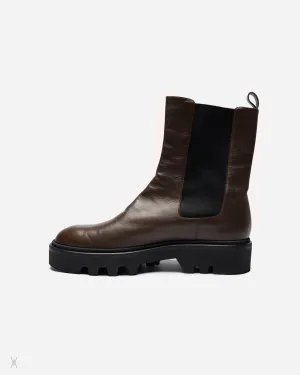 Brown Smooth Leather Boots