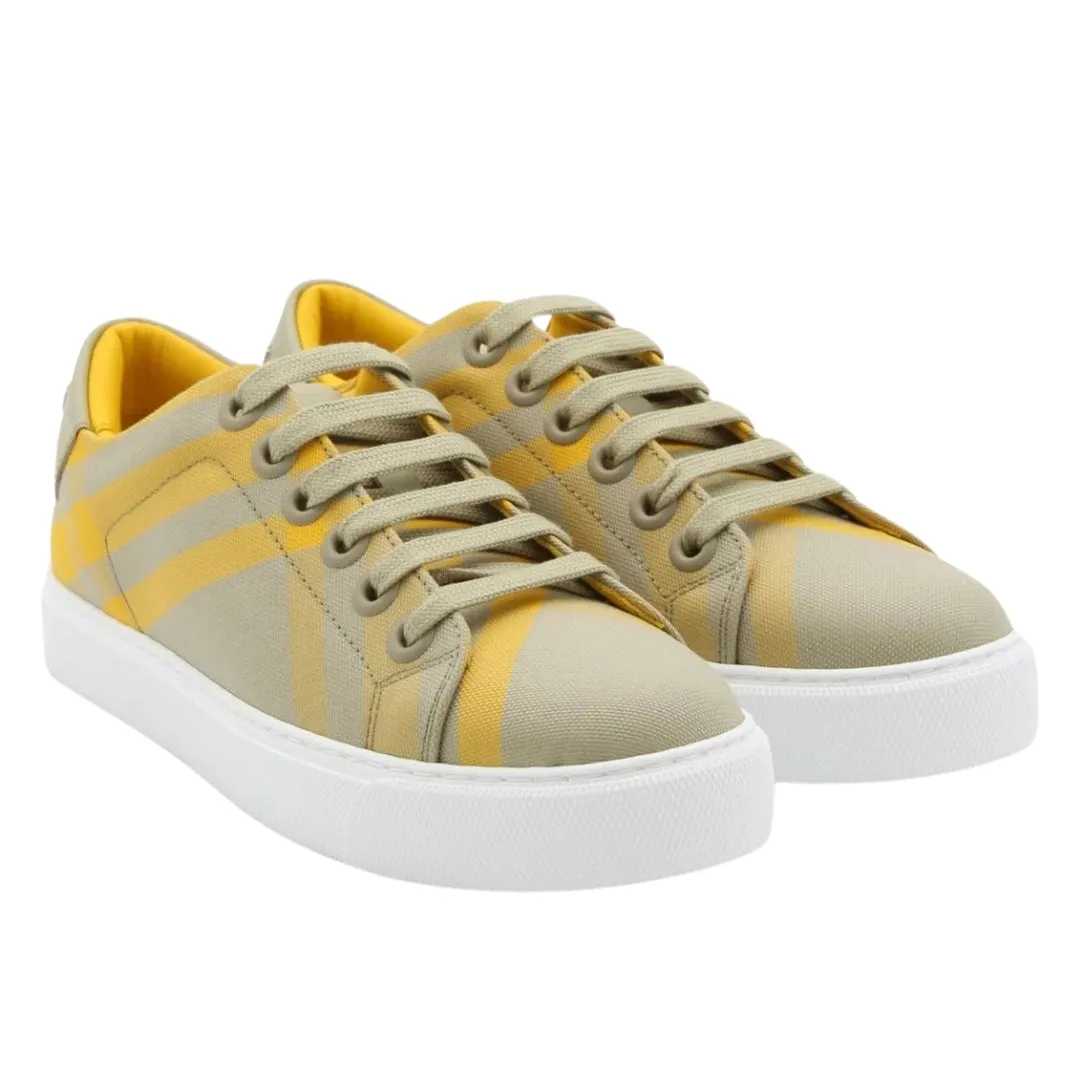 Burberry 8077381 Burberry Albridge Lace Up Sneakers Hunter Ip Check Beige Trainers Womens