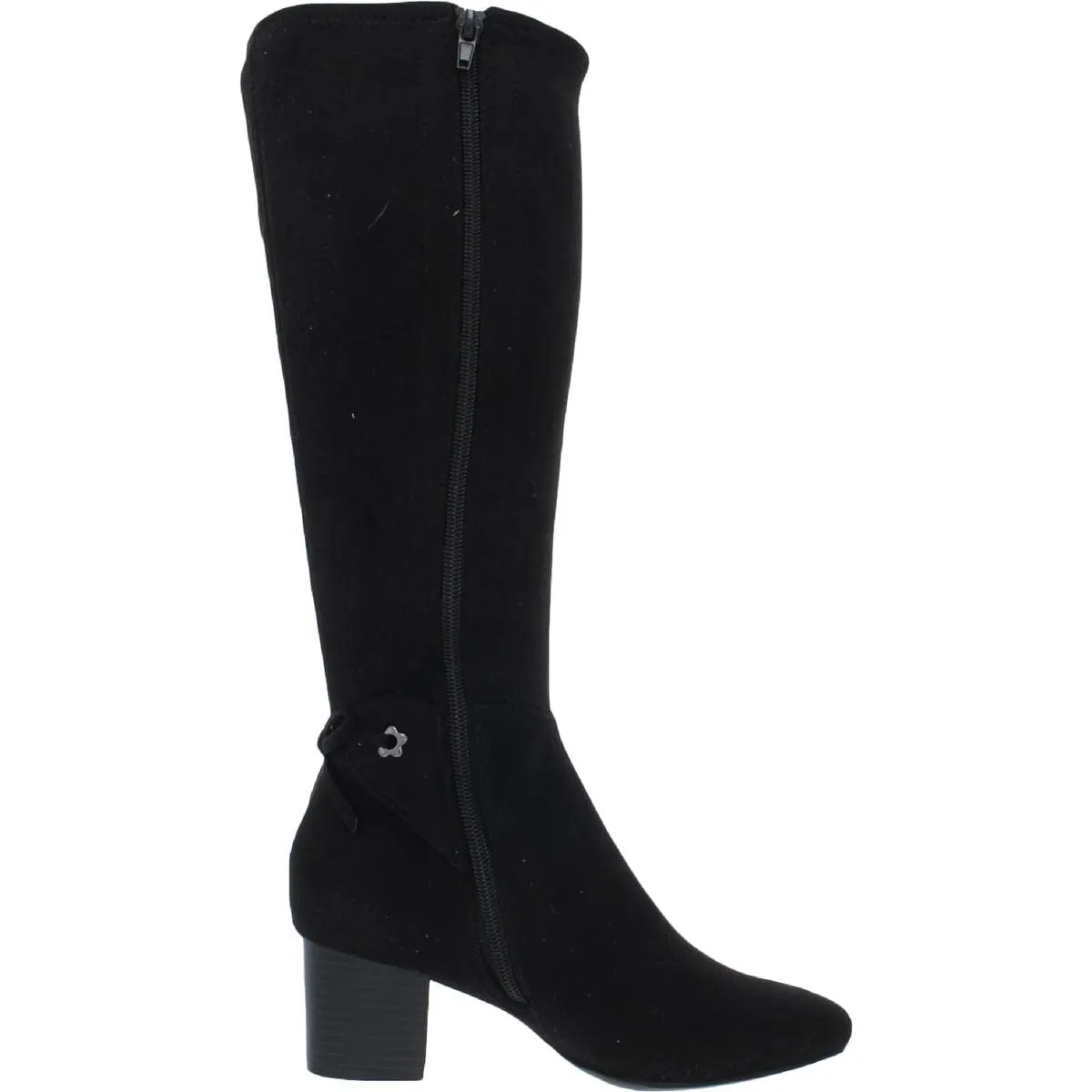 Charter Club Women's Jaccque Tall Stretch Boots, Black Smooth, Size 10.0