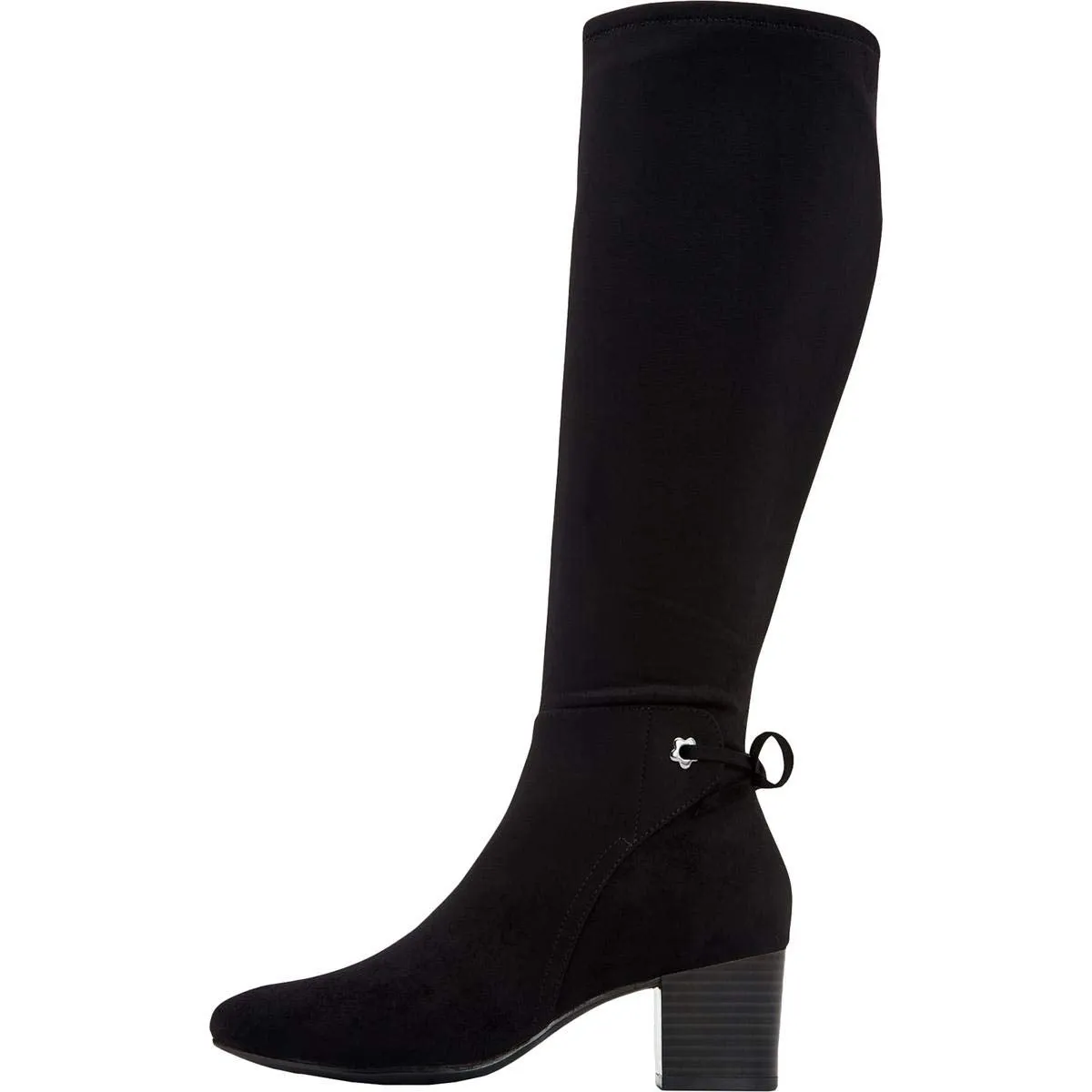 Charter Club Women's Jaccque Tall Stretch Boots, Black Smooth, Size 10.0