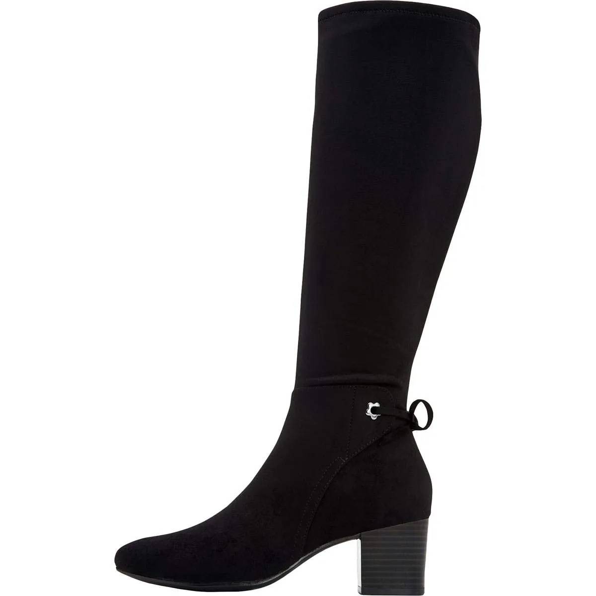 Charter Club Women's Jaccque Tall Stretch Boots, Black Smooth, Size 10.0