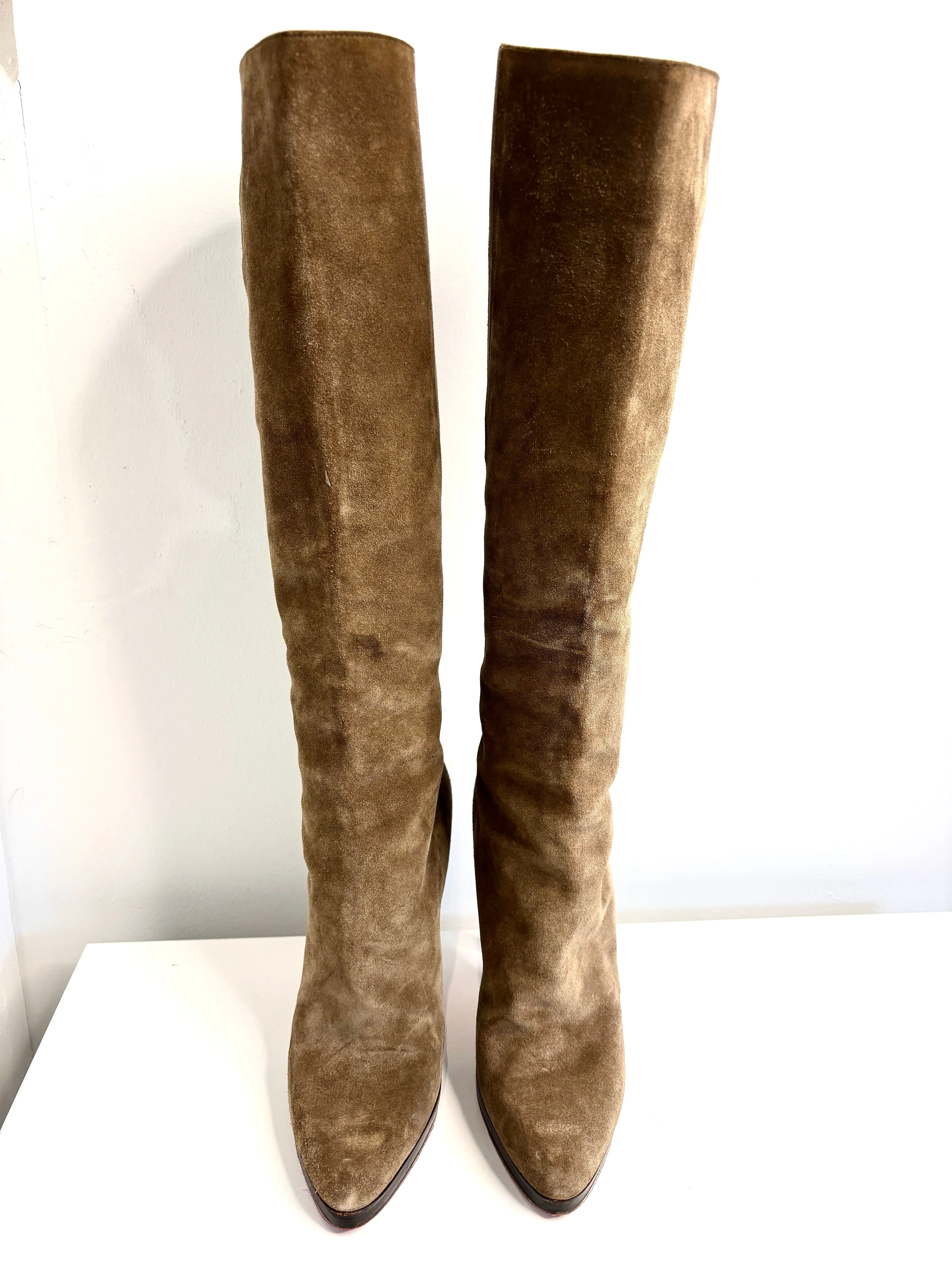 Christian Louboutin Knee High Suede Boots 39.5 UK6.5 Preloved