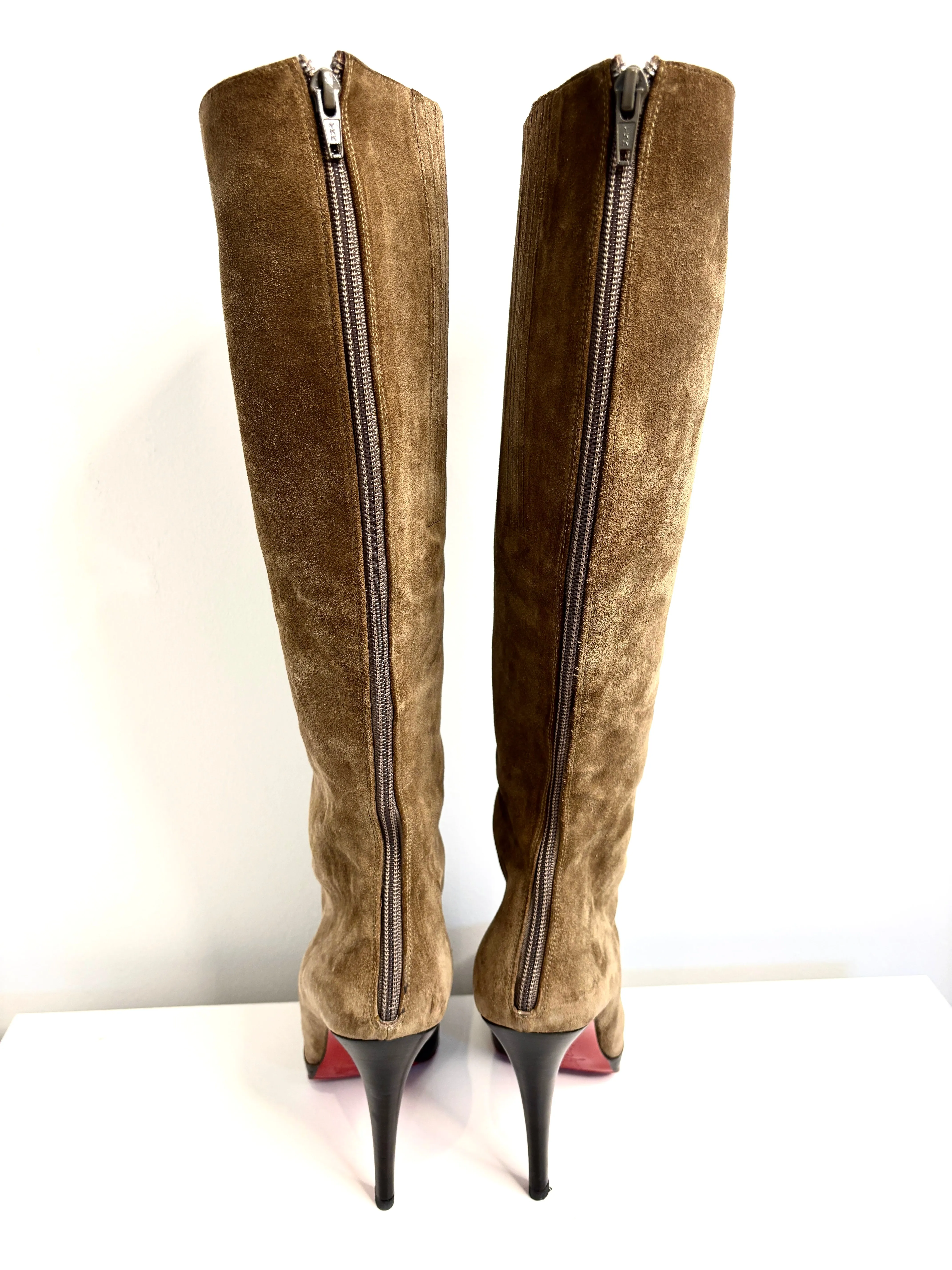 Christian Louboutin Knee High Suede Boots 39.5 UK6.5 Preloved