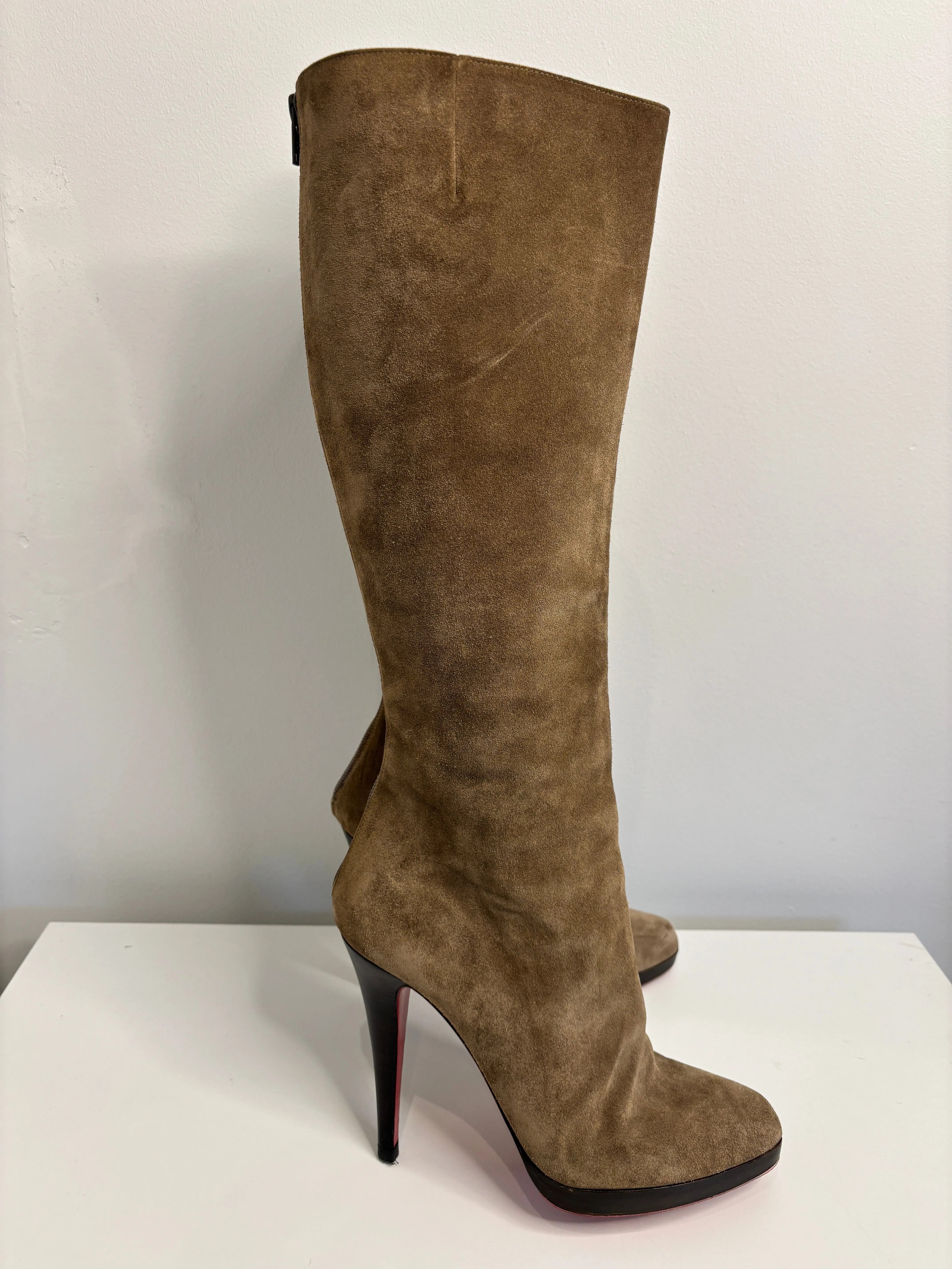 Christian Louboutin Knee High Suede Boots 39.5 UK6.5 Preloved