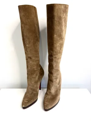Christian Louboutin Knee High Suede Boots 39.5 UK6.5 Preloved
