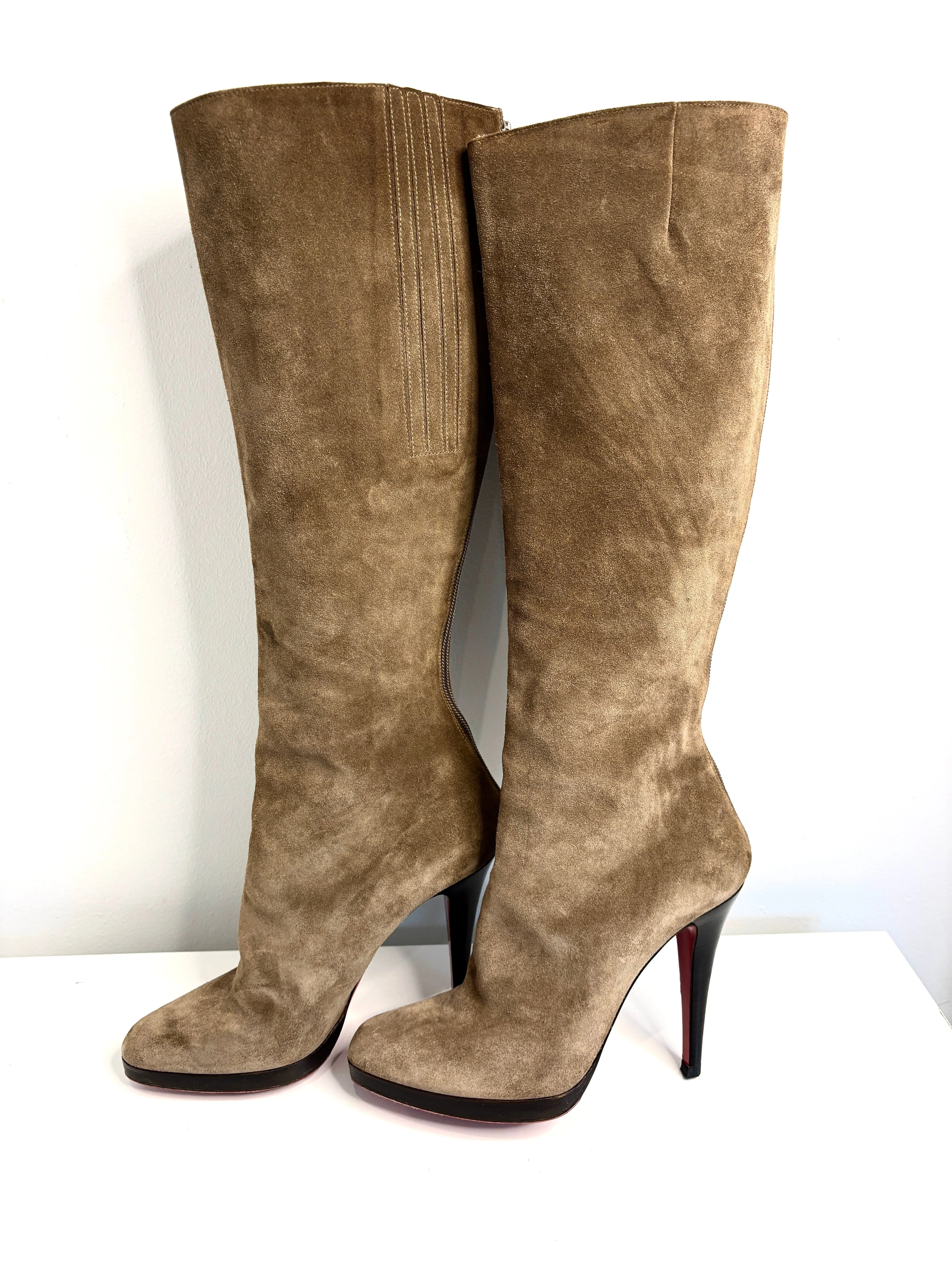 Christian Louboutin Knee High Suede Boots 39.5 UK6.5 Preloved