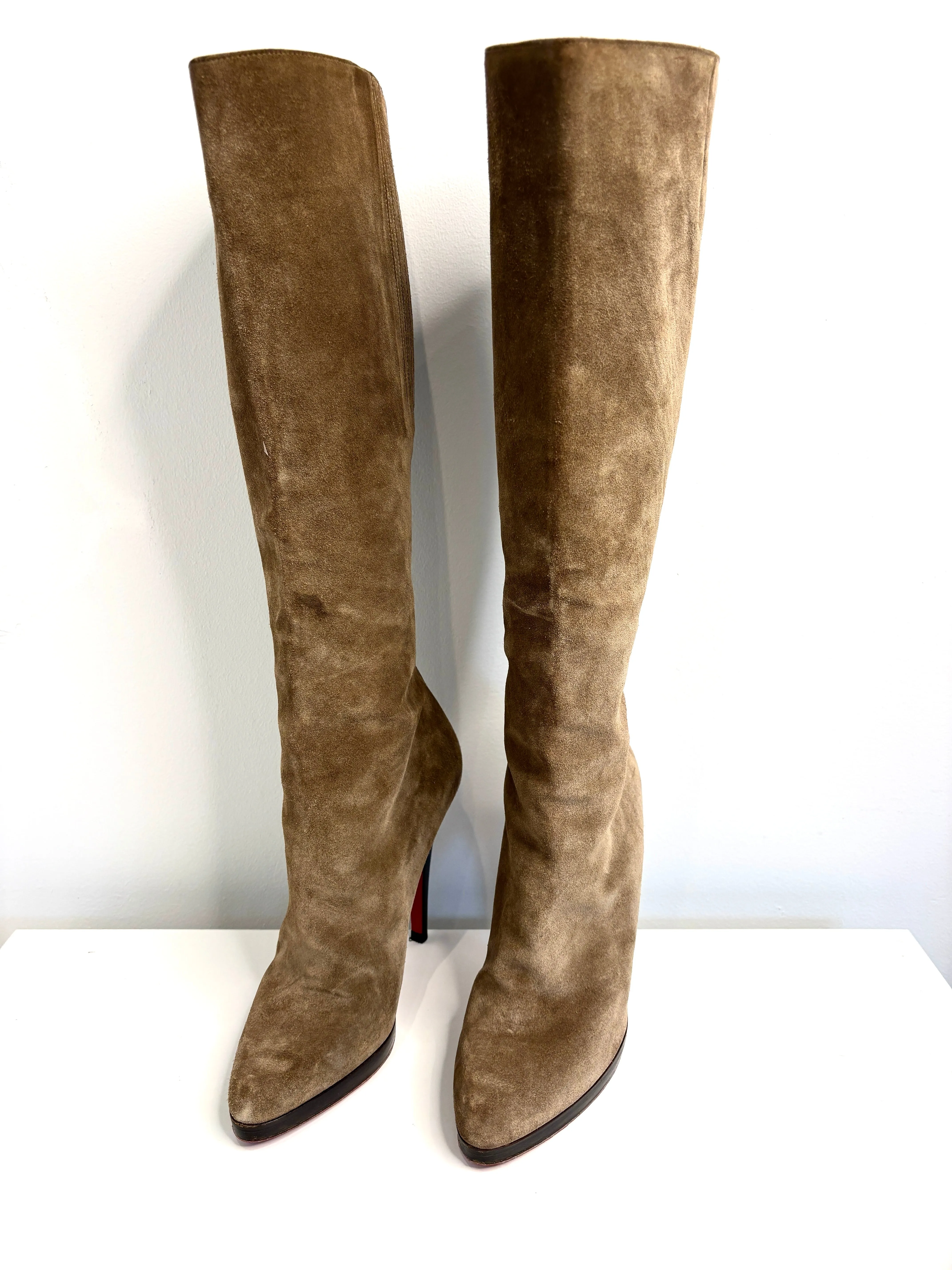 Christian Louboutin Knee High Suede Boots 39.5 UK6.5 Preloved
