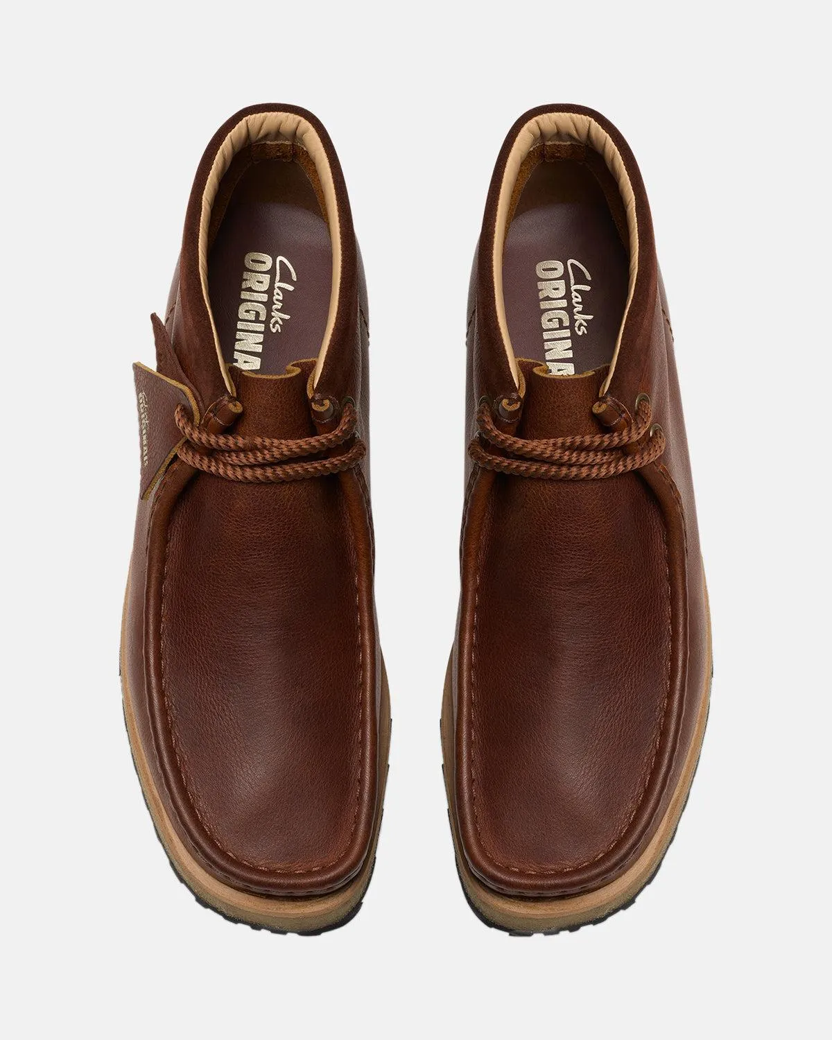 CLARKS ORIGINALS MENS WALLABEE SCOUT BOOTS DARK TAN LEATHER