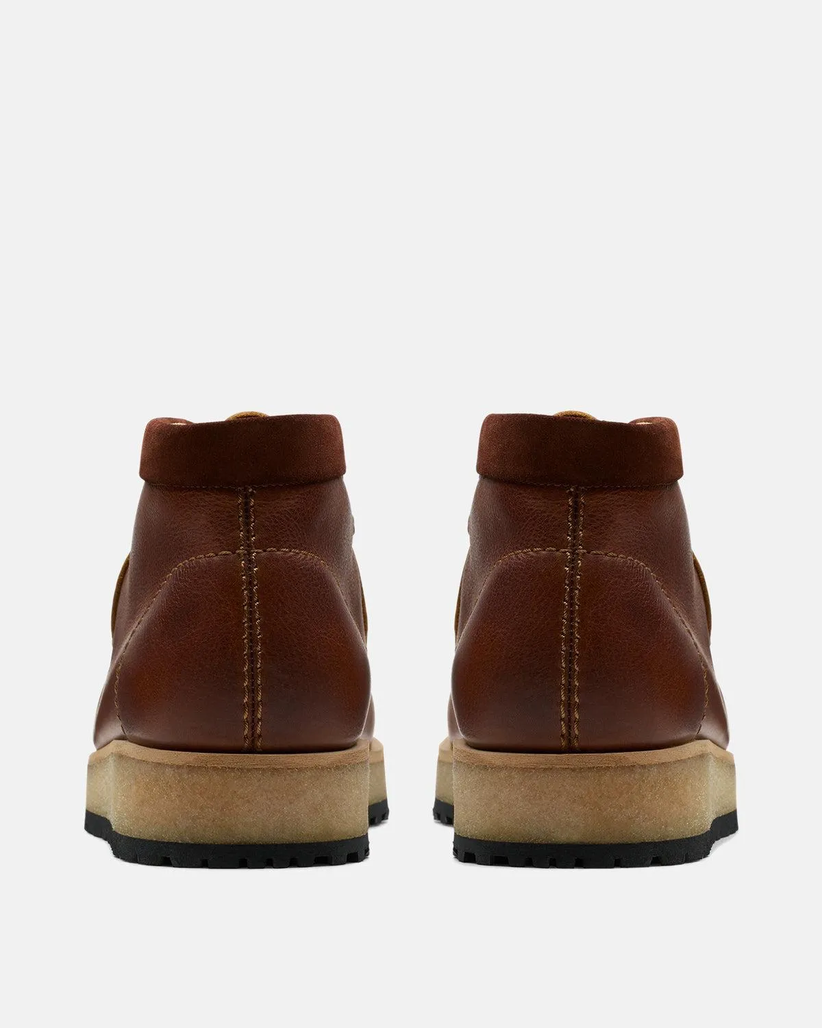 CLARKS ORIGINALS MENS WALLABEE SCOUT BOOTS DARK TAN LEATHER