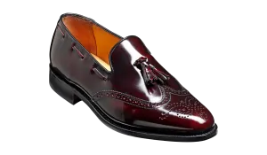 Clive - Burgundy Hi-Shine Wingtip Loafer Shoe