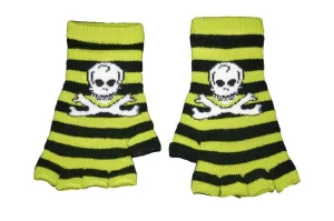 Copy of Black and Green Skull Fingerless Gloves