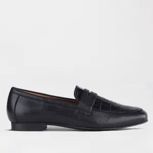 Croc Penny Loafer in Black - 12587