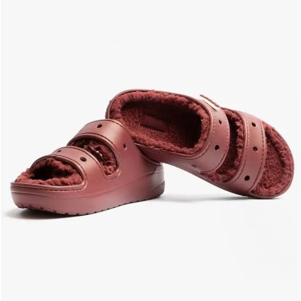 Crocs 207446-612 CLASSIC COZZZY Womens Sliders Garnet