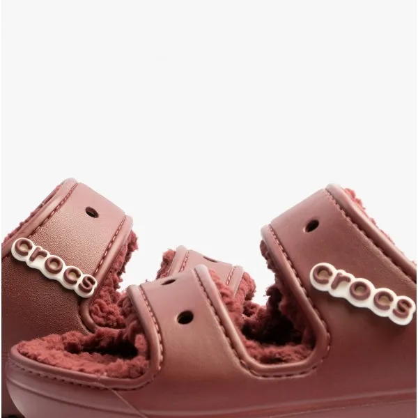 Crocs 207446-612 CLASSIC COZZZY Womens Sliders Garnet