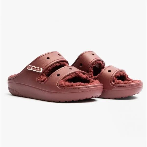 Crocs 207446-612 CLASSIC COZZZY Womens Sliders Garnet
