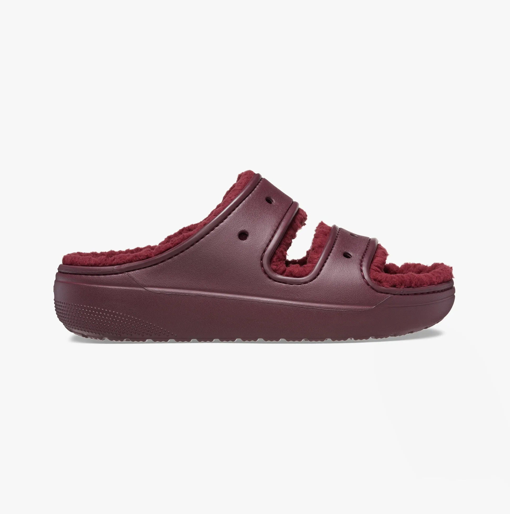 Crocs 207446-6WD CLASSIC COZZZY Womens Sliders Dark Cherry