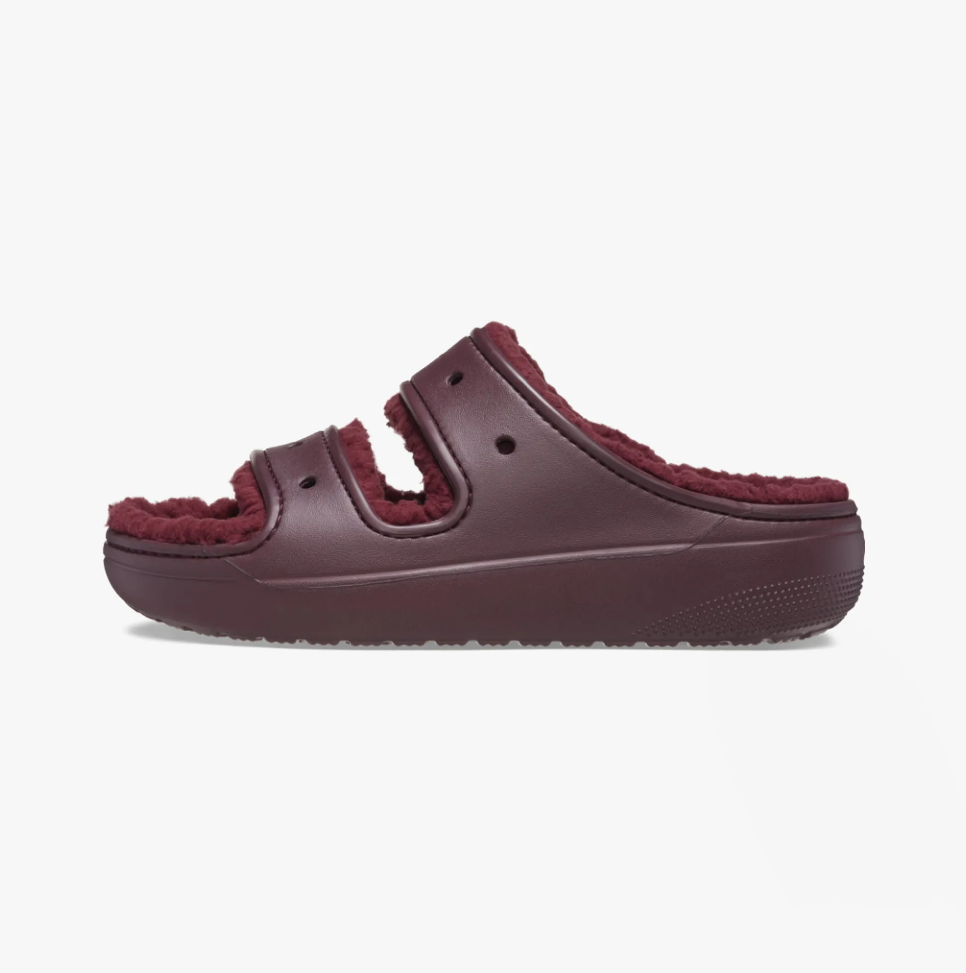 Crocs 207446-6WD CLASSIC COZZZY Womens Sliders Dark Cherry
