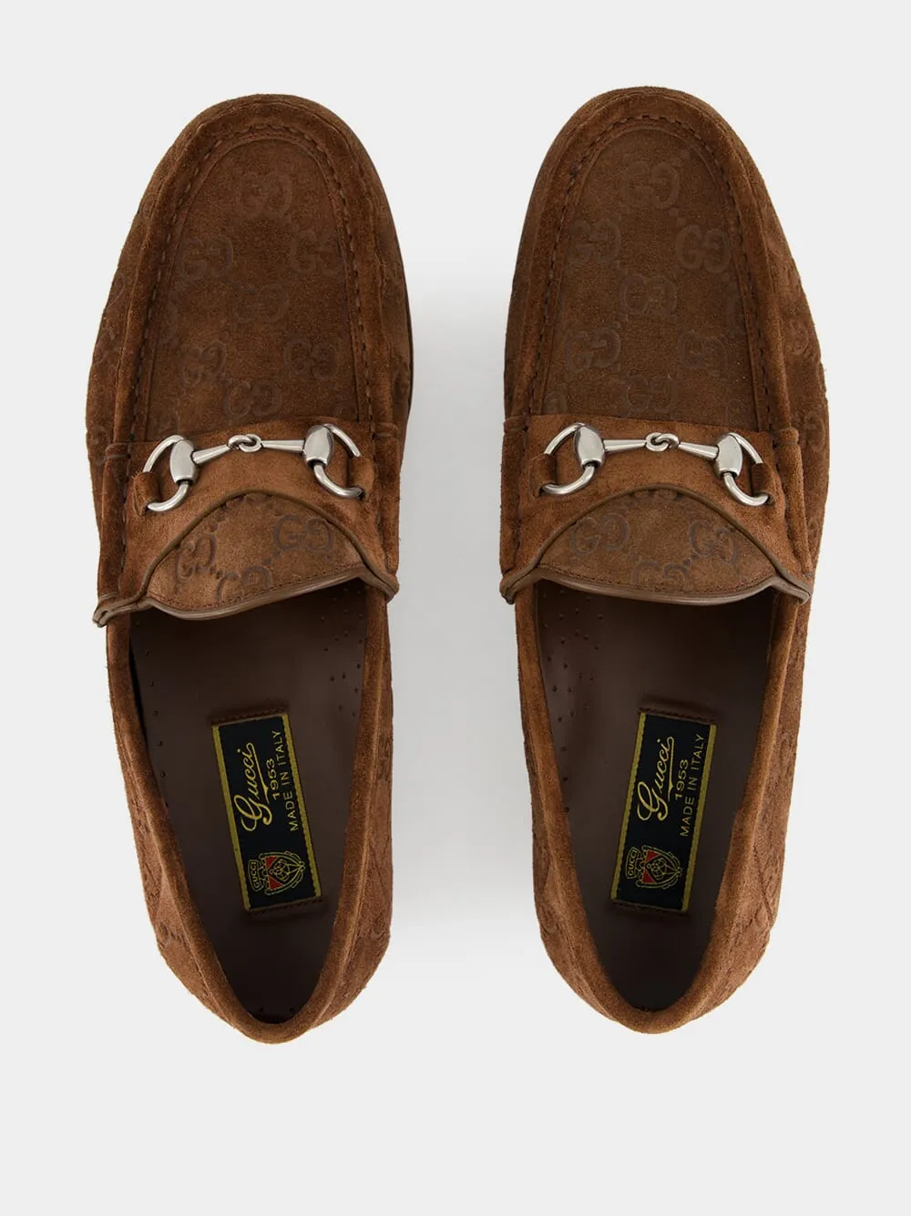 Dark Brown GG Suede Horsebit Loafer