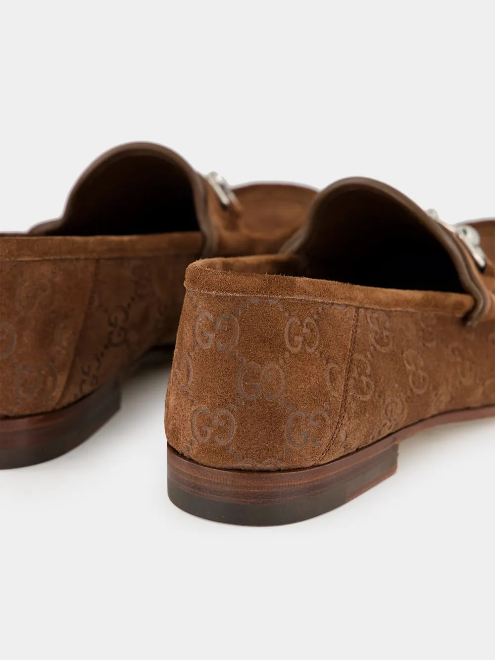 Dark Brown GG Suede Horsebit Loafer