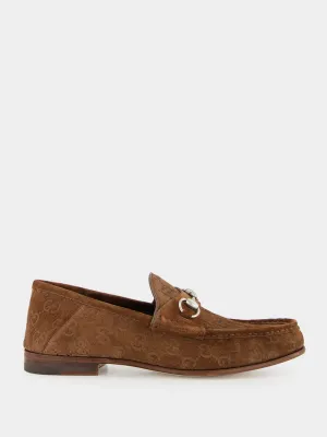 Dark Brown GG Suede Horsebit Loafer