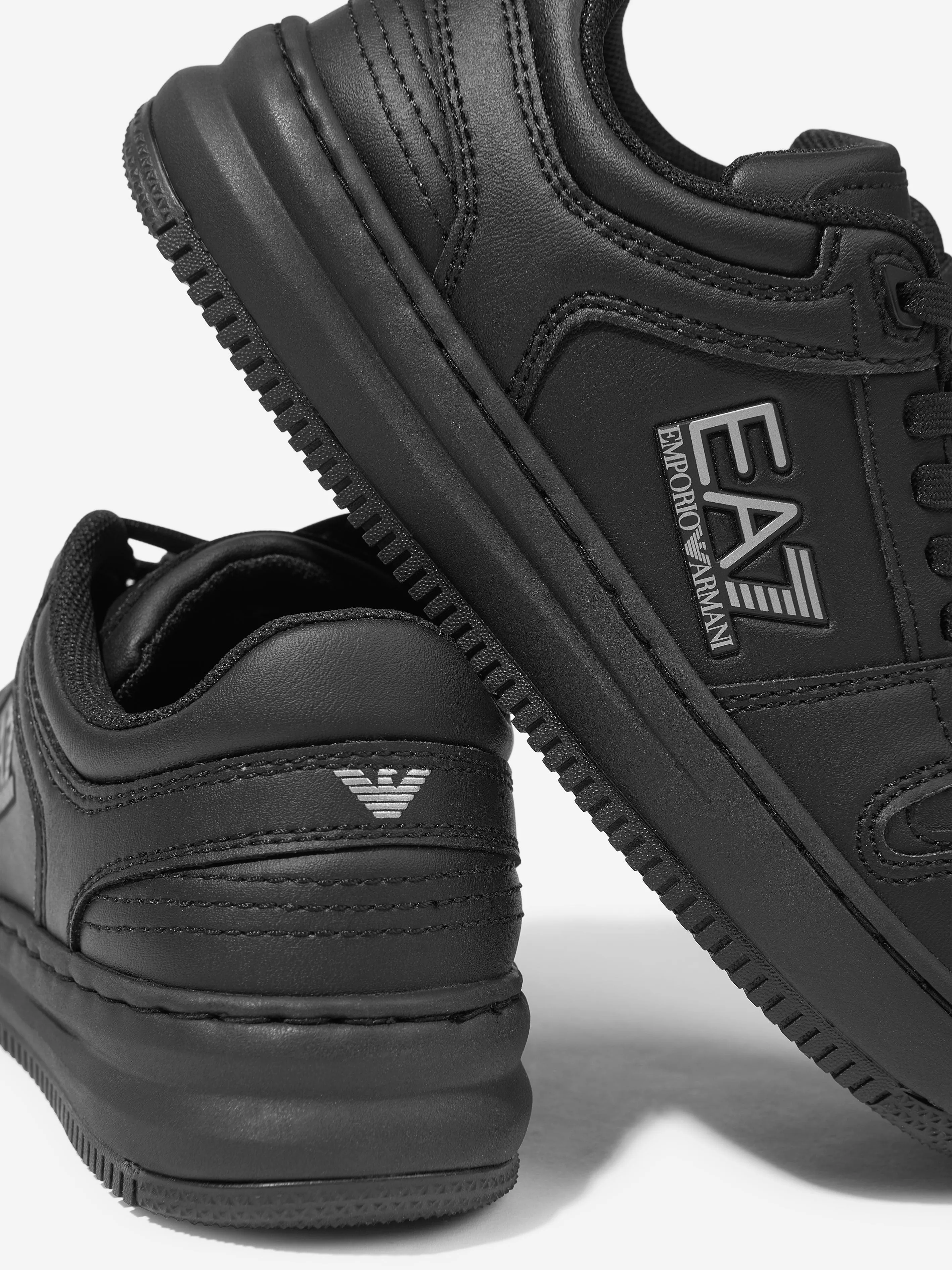 EA7 Emporio Armani Kids Logo Trainers in Black
