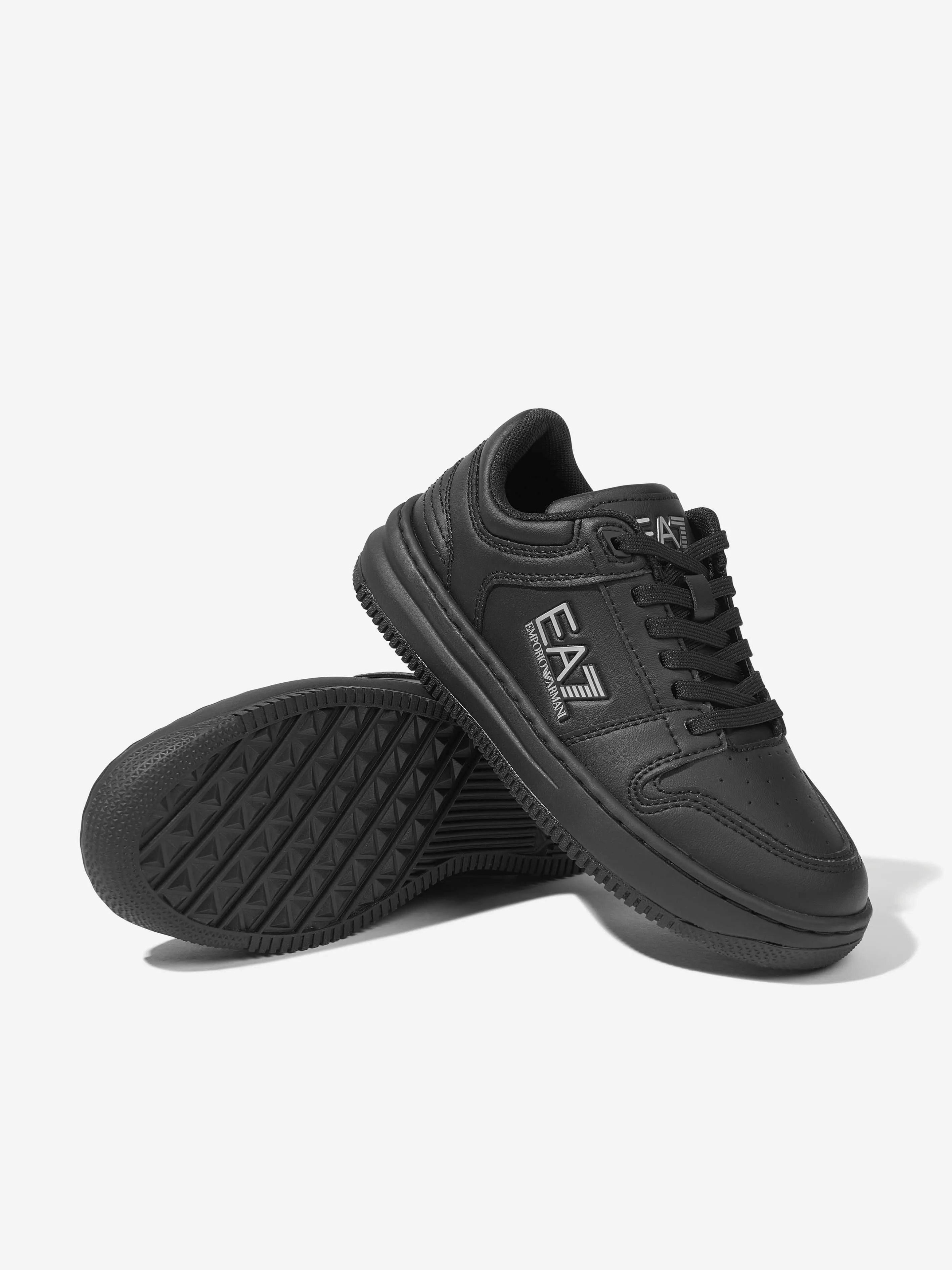 EA7 Emporio Armani Kids Logo Trainers in Black