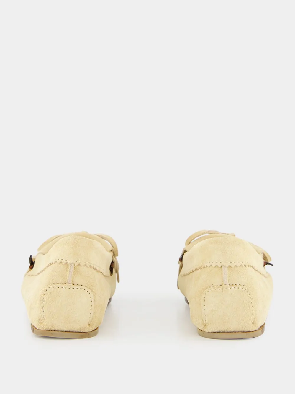 Ecru Indiana Suede Leather Loafers