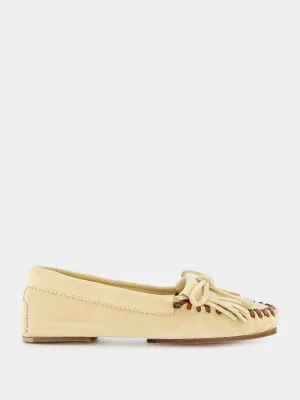 Ecru Indiana Suede Leather Loafers