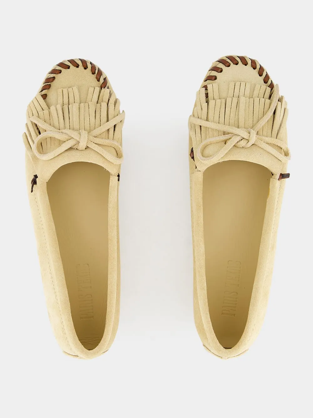 Ecru Indiana Suede Leather Loafers