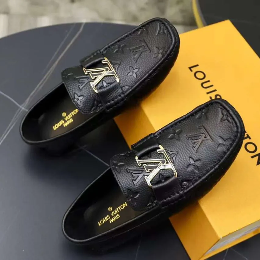 Elegant and Stylish  Branded Black Monogram Logo Loafers