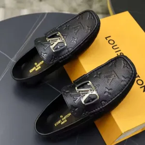 Elegant and Stylish  Branded Black Monogram Logo Loafers