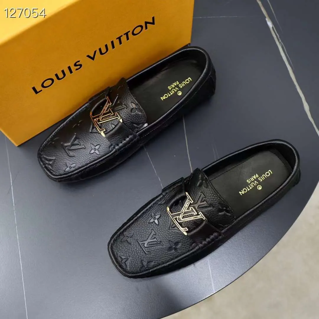 Elegant and Stylish  Branded Black Monogram Logo Loafers