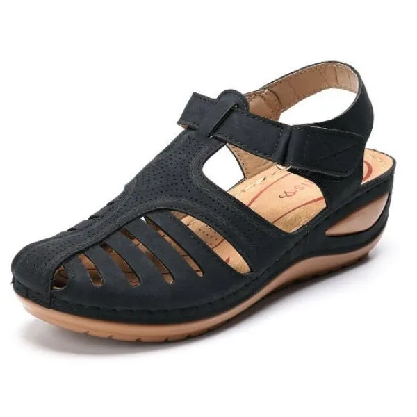 Fabiola® | Vintage Style Leather Orthopedic Sandals