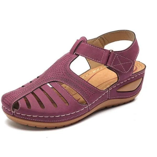 Fabiola® | Vintage Style Leather Orthopedic Sandals