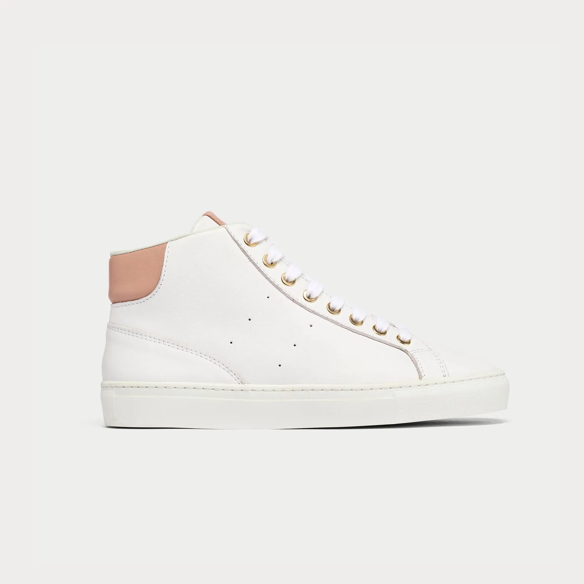 Flare - White Dusty Pink Leather