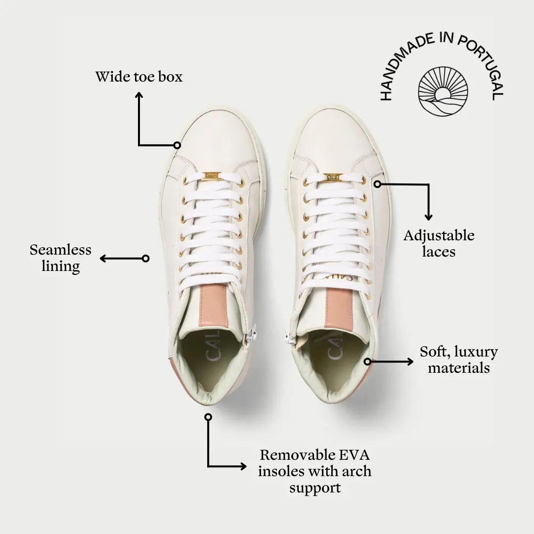 Flare - White Dusty Pink Leather