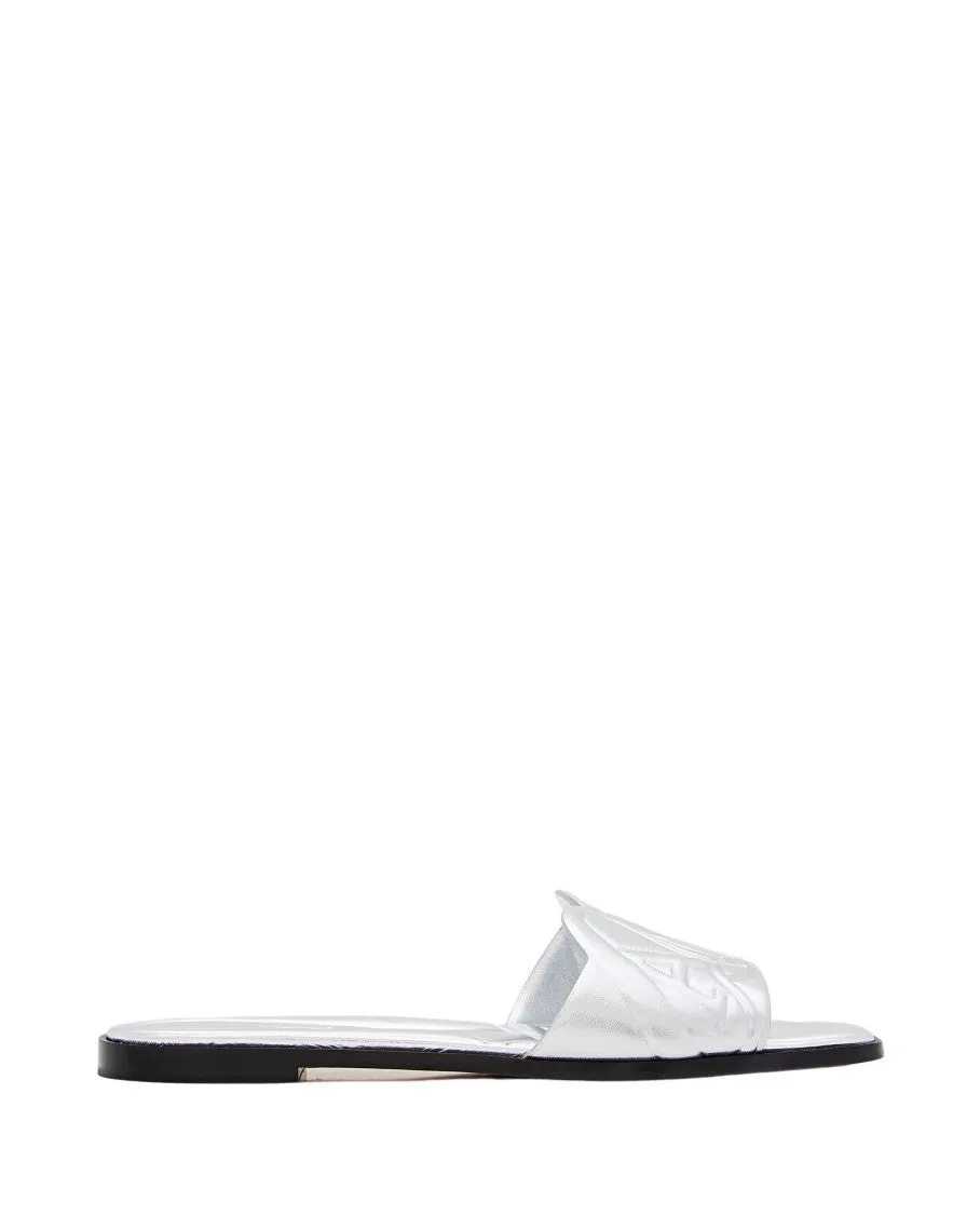 Flat Leather Slide Sandal