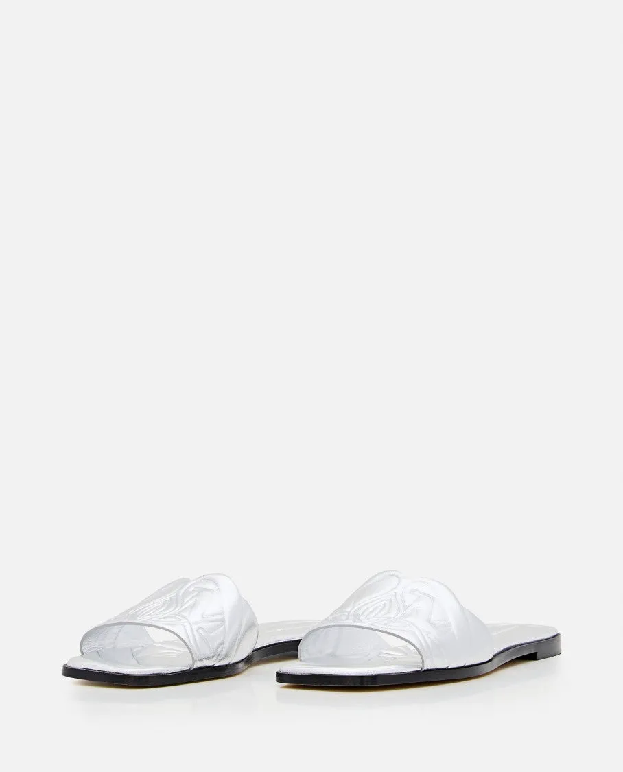 Flat Leather Slide Sandal