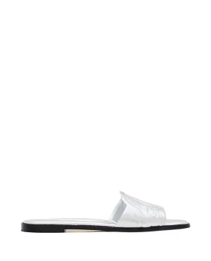 Flat Leather Slide Sandal